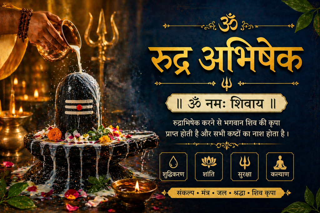 Rudra Abhishek Puja at Trimbakeshwar Temple with Shiva Lingam Abhishek using milk and sacred rituals